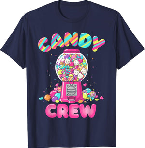 Candy Land Costume Adult Women, Colorful Sweet Candy Crew T-Shirt - T-Shirt | Navy