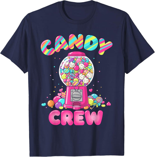 Candy Land Costume Adult Women, Colorful Sweet Candy Crew T-Shirt - T-Shirt | Navy
