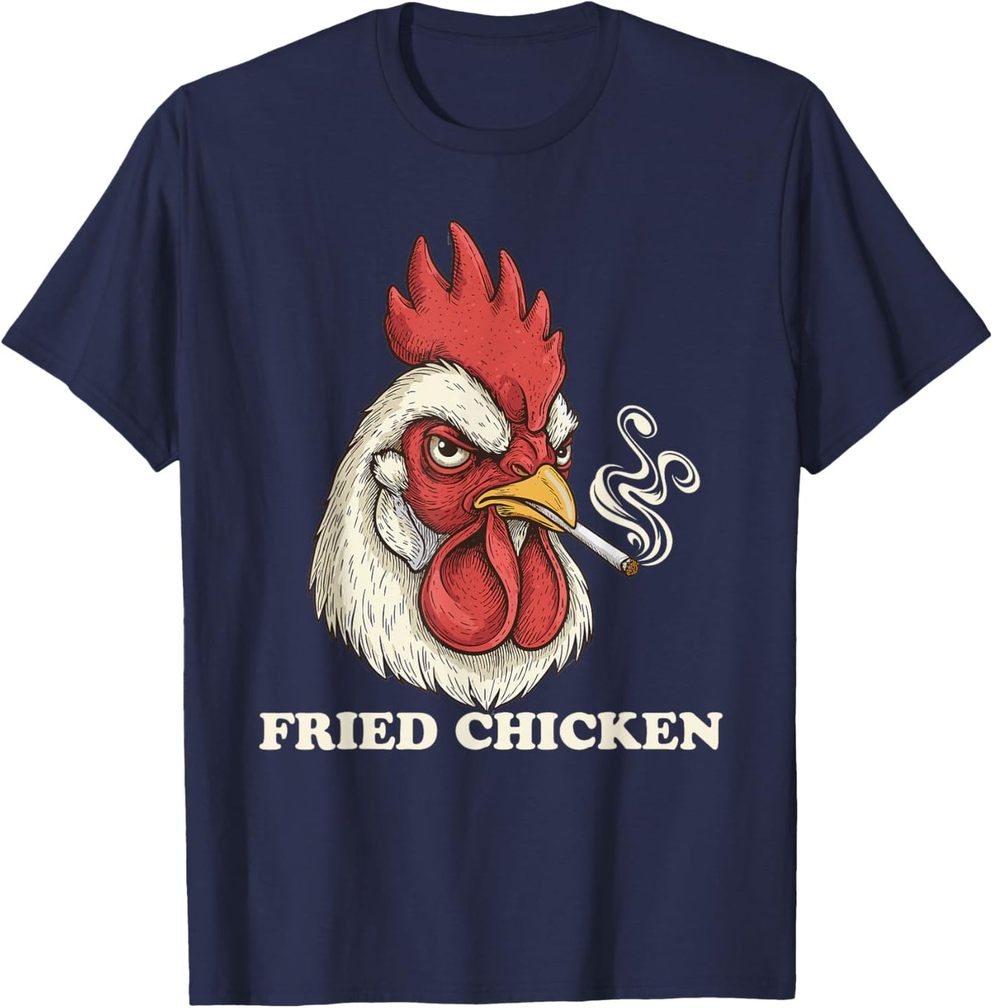 Fried Chicken 420 Stoner Weed Lover Cannabis T-Shirt - T-Shirt | Navy