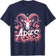 Zodiac Sign Aries Sign Constellation Birthday Horoscope T-Shirt - T-Shirt | Navy