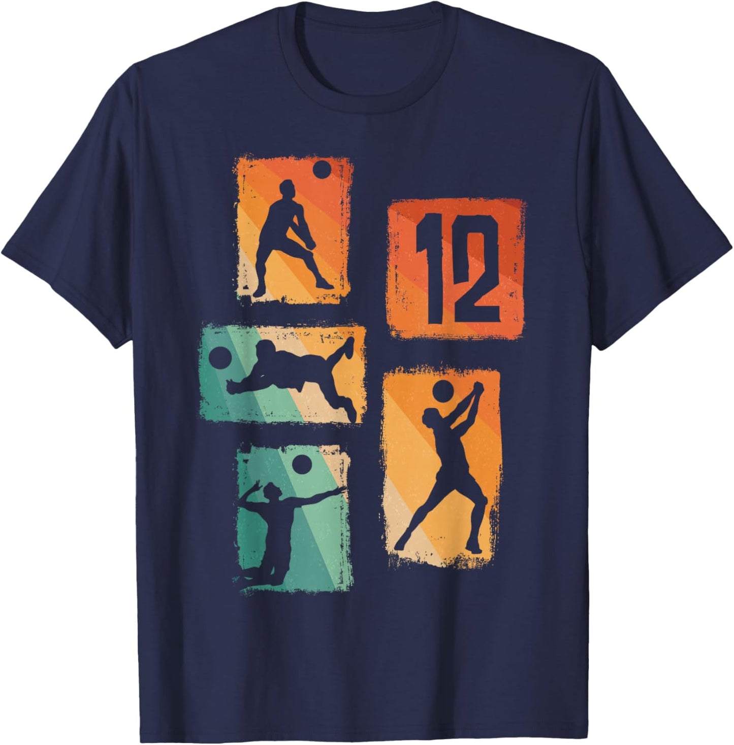 12th Birthday Boys Volleyball Player Volleyball 12 Years Old T-Shirt - T-Shirt | Navy