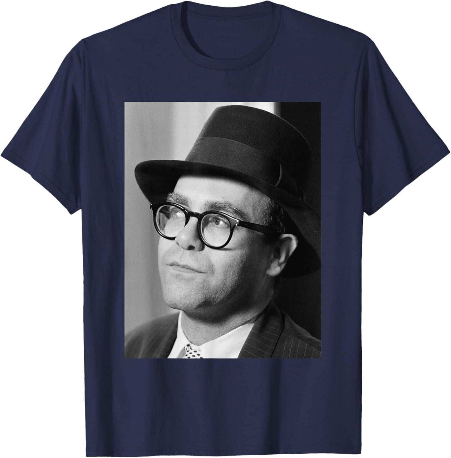 Elton John in 1987 Leather Jackets Era T-Shirt - T-Shirt | Navy