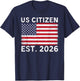 US Citizen Est 2026 Proud New American Citizenship Vintage T-Shirt - T-Shirt | Navy