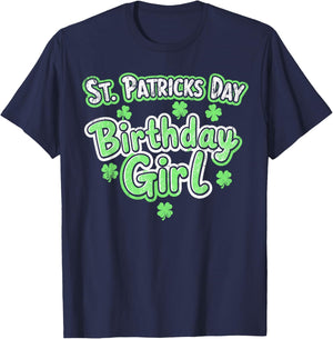 St.Patrick’s Day Birthday Girl Bday Party Shenanigans T-Shirt - T-Shirt | Navy