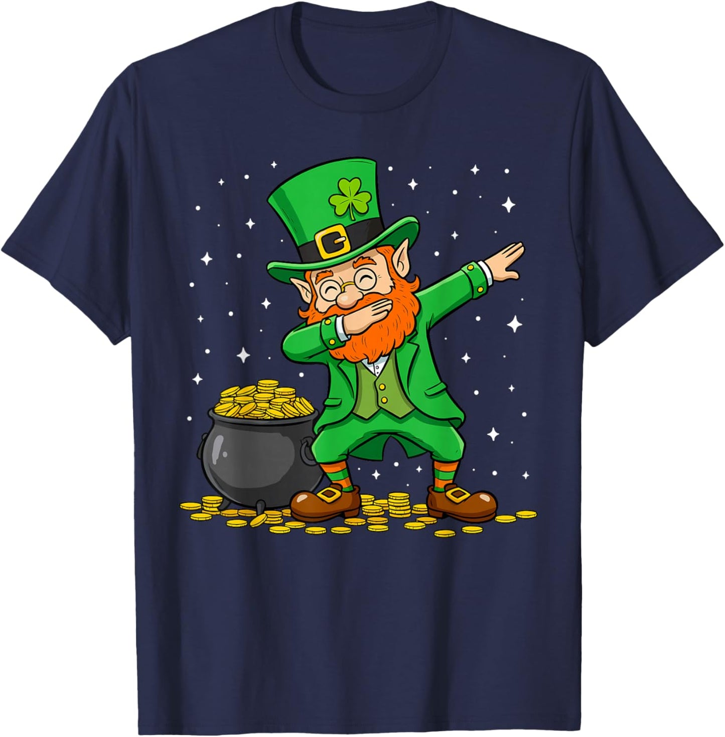 Dabbing Leprechaun Dab Dance St Patricks Day Men Women Boys T-Shirt - T-Shirt | Navy