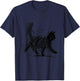 Abstract Scribble Black Cat Minimal Line Art Aesthetic T-Shirt - T-Shirt | Navy