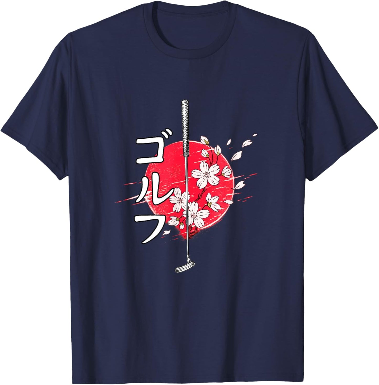 Golf Japanese Blossom Golf Samurai T-Shirt - T-Shirt | Navy