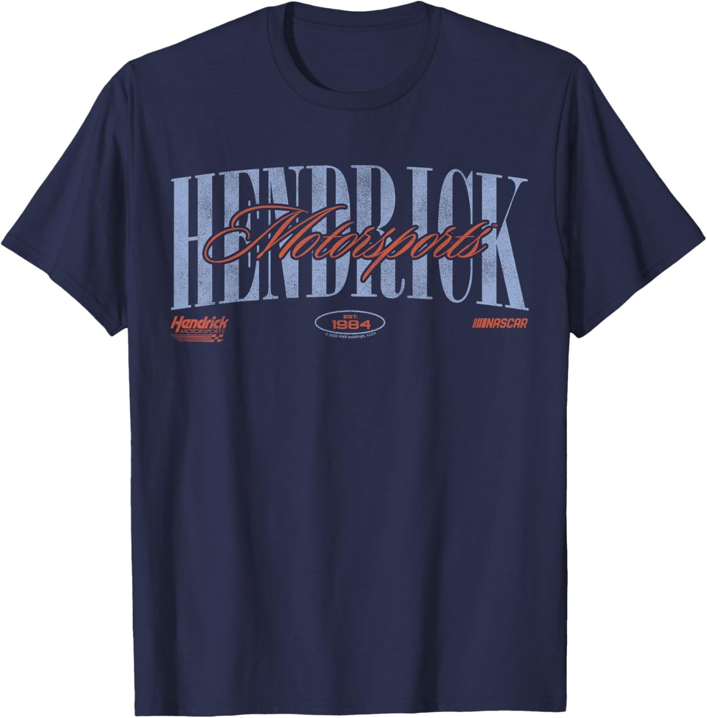 Hendrick Motorsports Est. 1984 Classic Bold and Cursive Text T-Shirt - T-Shirt | Navy