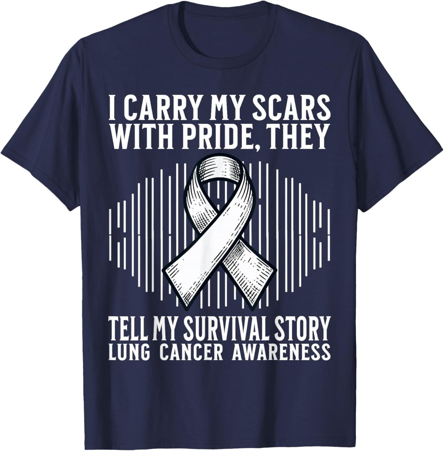 Lung Cancer Awareness Products Gifts Lung Cancer Survivor T-Shirt - T-Shirt | Navy