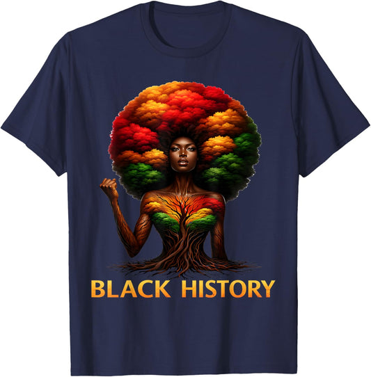 Honoring Past Inspiring Future Men Women Black History Month T-Shirt - T-Shirt | Navy