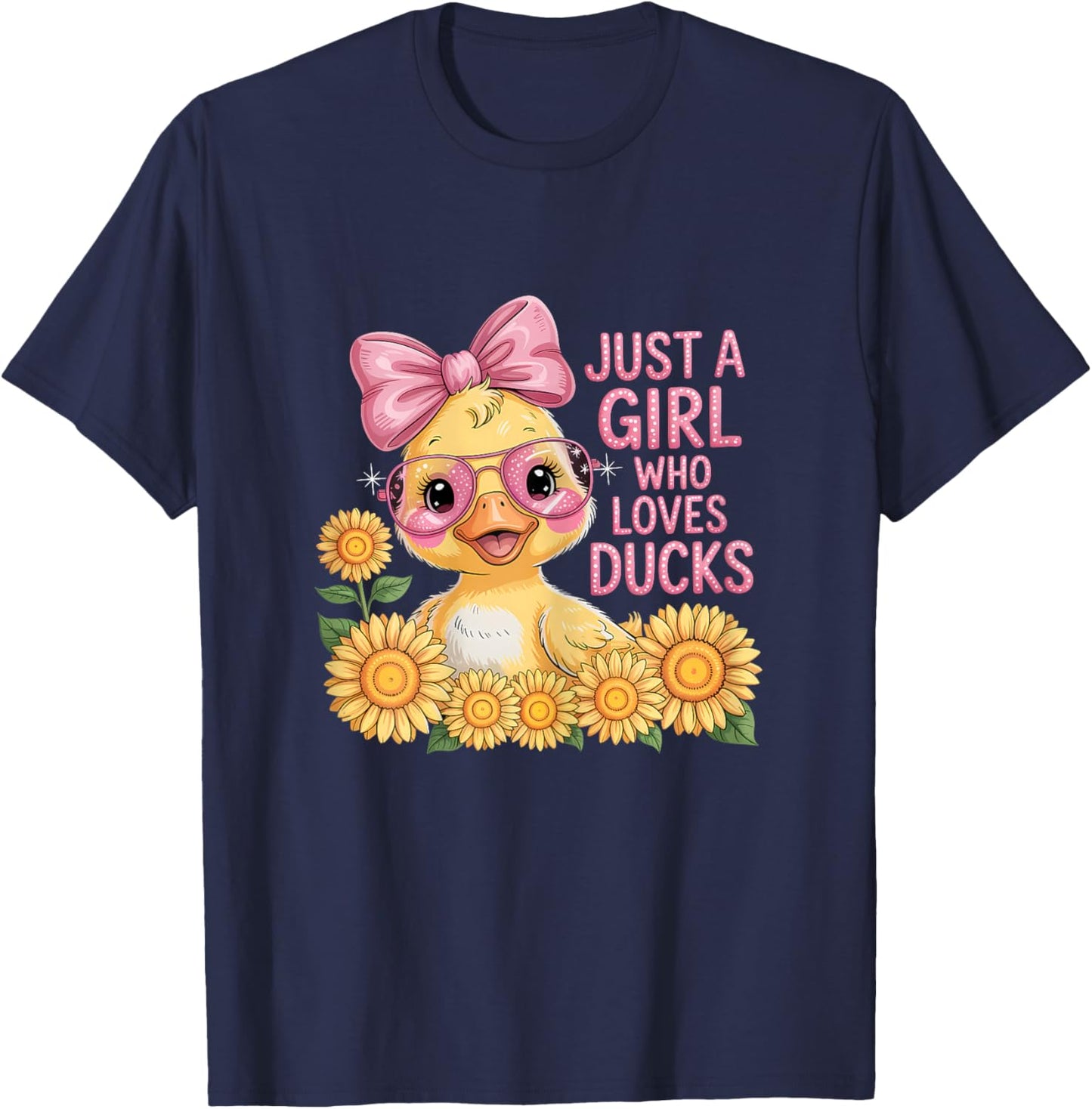 Just A Girl Who Loves Ducks Cute Duck T-Shirt - T-Shirt | Navy