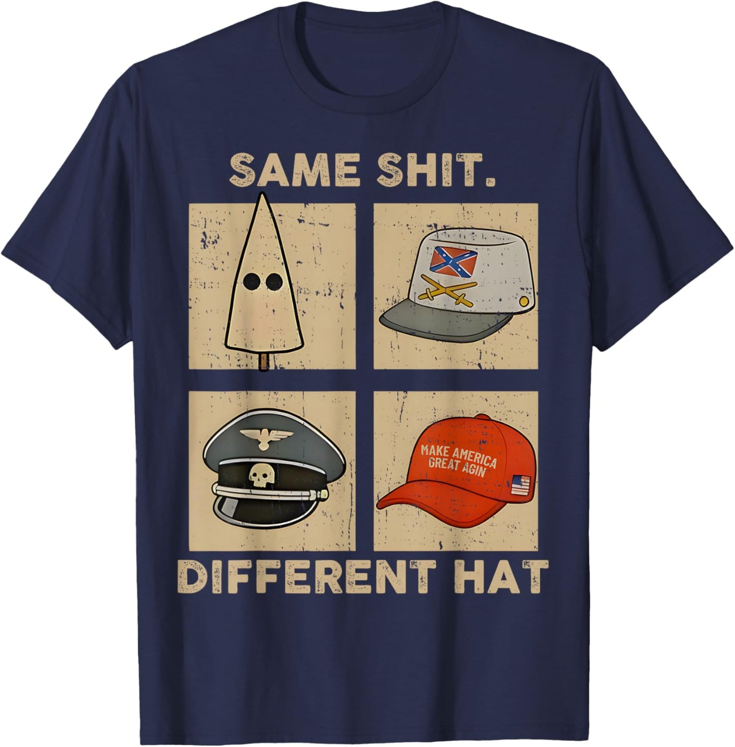 Same Shit Different Hat Retro Vintage Funny Women T-Shirt - T-Shirt | Navy
