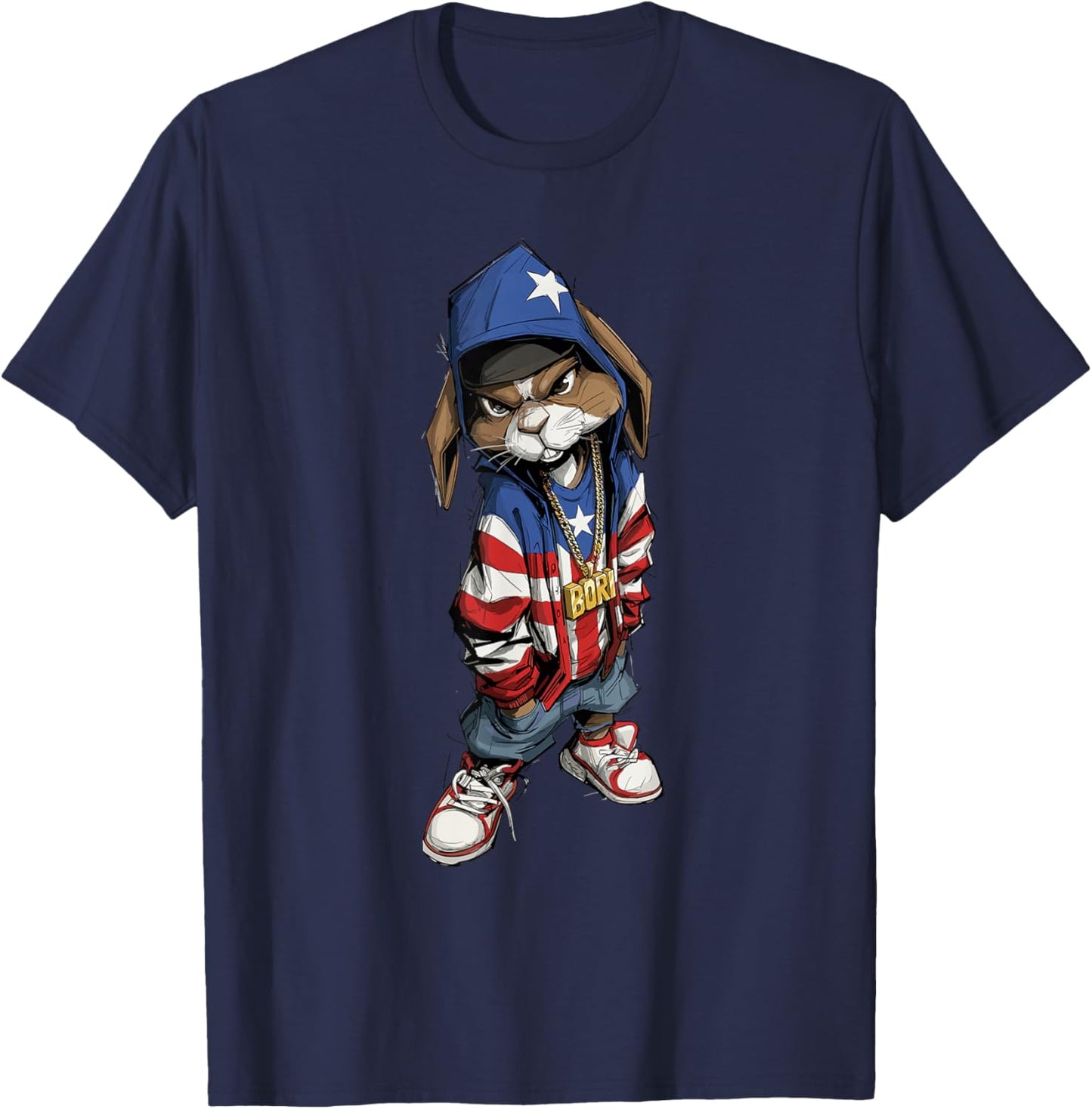 Coquí Frog Puerto Rico Proud Boricua Bunny Coqui Frog T-Shirt - T-Shirt | Navy
