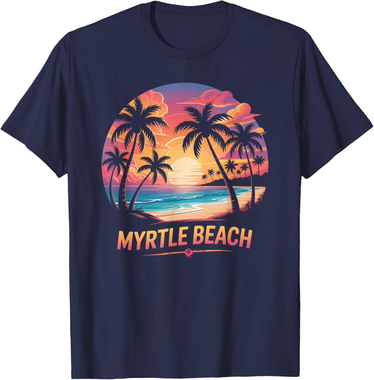 Cute Myrtle Beach Vacation Surfer Trip Family All Girls Team T-Shirt - T-Shirt | Navy