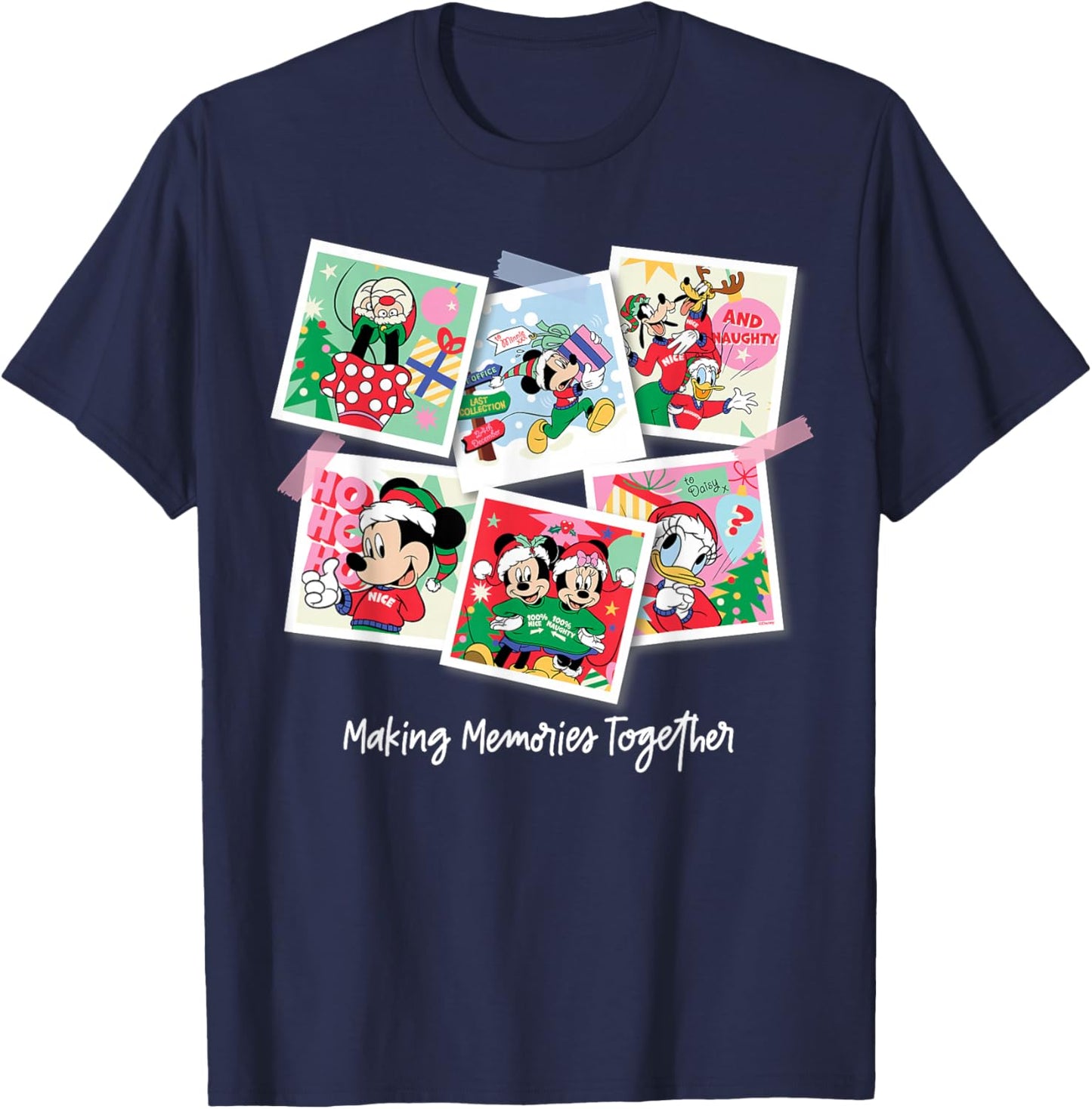 Disney Mickey & Friends Making Memories Together Christmas T-Shirt - T-Shirt | Navy