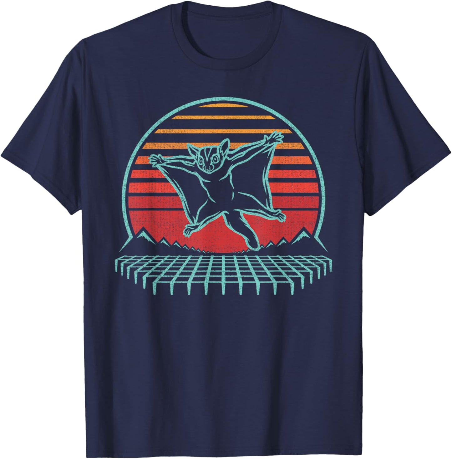 Sugar Glider Lover Animal Retro Vintage 80s T-Shirt - T-Shirt | Navy