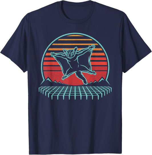 Sugar Glider Lover Animal Retro Vintage 80s T-Shirt - T-Shirt | Navy