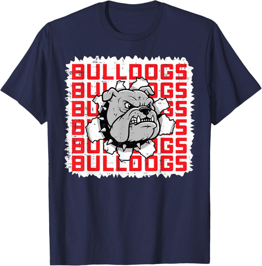 Bulldog Women Kids Boys Girls Youth Men Teen T-Shirt - T-Shirt | Navy