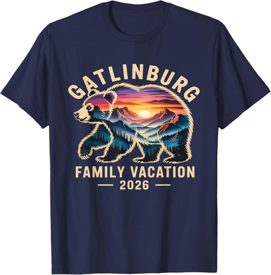 Bear Souvenir Family Vacation Tennessee Gatlinburg 2026 T-Shirt - T-Shirt | Navy