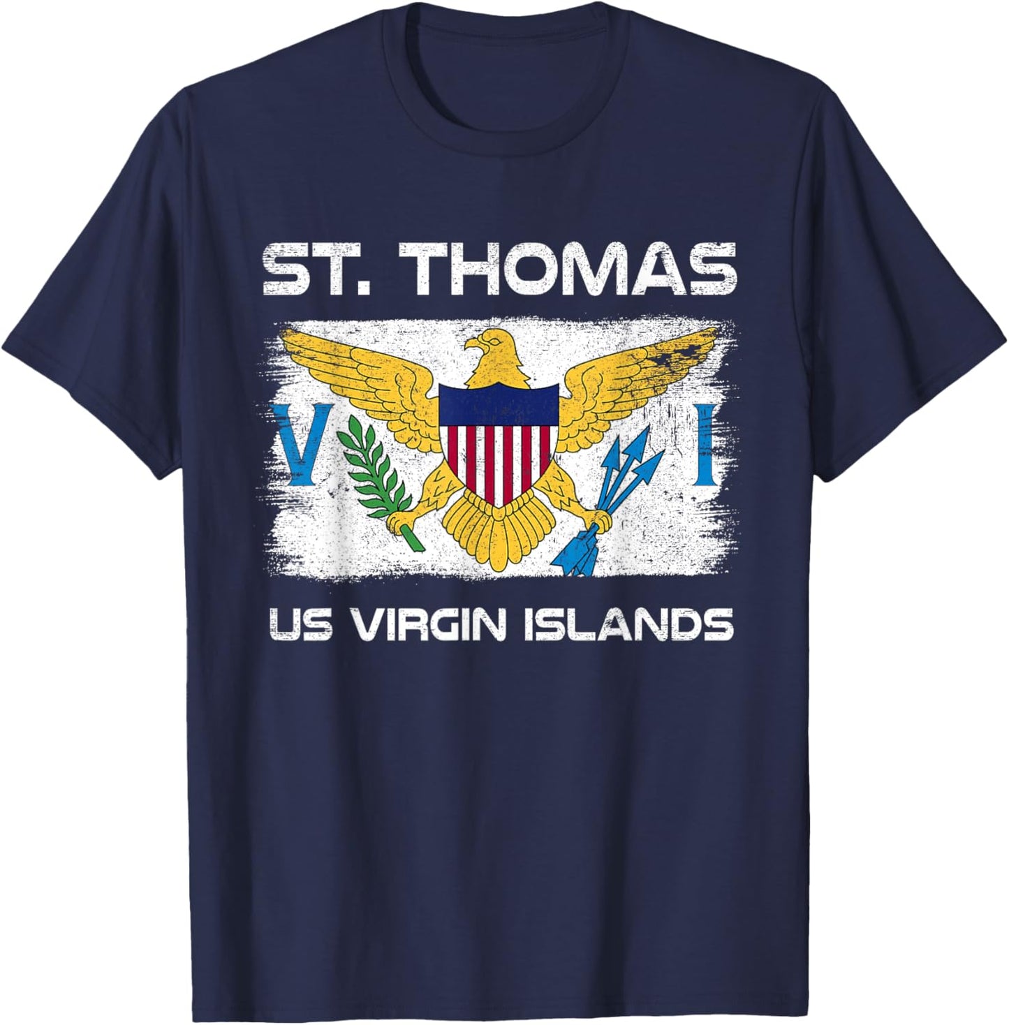 St. Thomas USVI Flag Design USVI Flag T-Shirt - T-Shirt | Navy