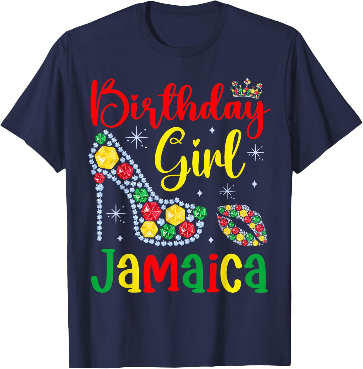 Jamaica Birthday Girl Bday Party Crew Jamaican Women Girls T-Shirt - T-Shirt | Navy