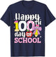 Happy 100 Days of School Teacher 100th Day Bow Girls Kids T-Shirt - T-Shirt | Navy