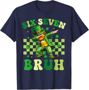 Six Seven Bruh St Patricks Day 6 7 Meme 67 Kids Youth Boys T-Shirt - T-Shirt | Navy