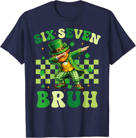 Six Seven Bruh St Patricks Day 6 7 Meme 67 Kids Youth Boys T-Shirt - T-Shirt | Navy