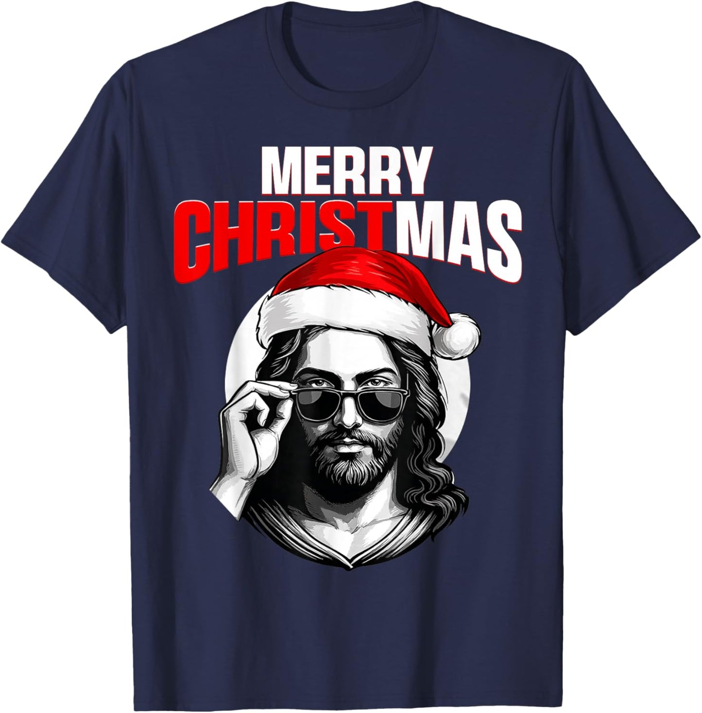 Merry Christmas Christian Jesus Pajamas Pjs Xmas Men Women T-Shirt - T-Shirt | Navy