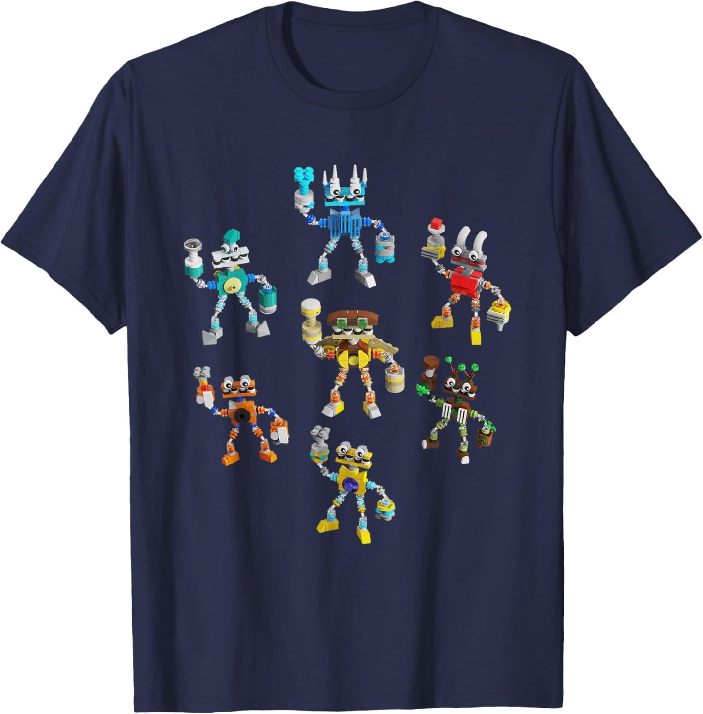 Cute Singing Monsters Plush Robots Costume for Kids T-Shirt - T-Shirt | Navy