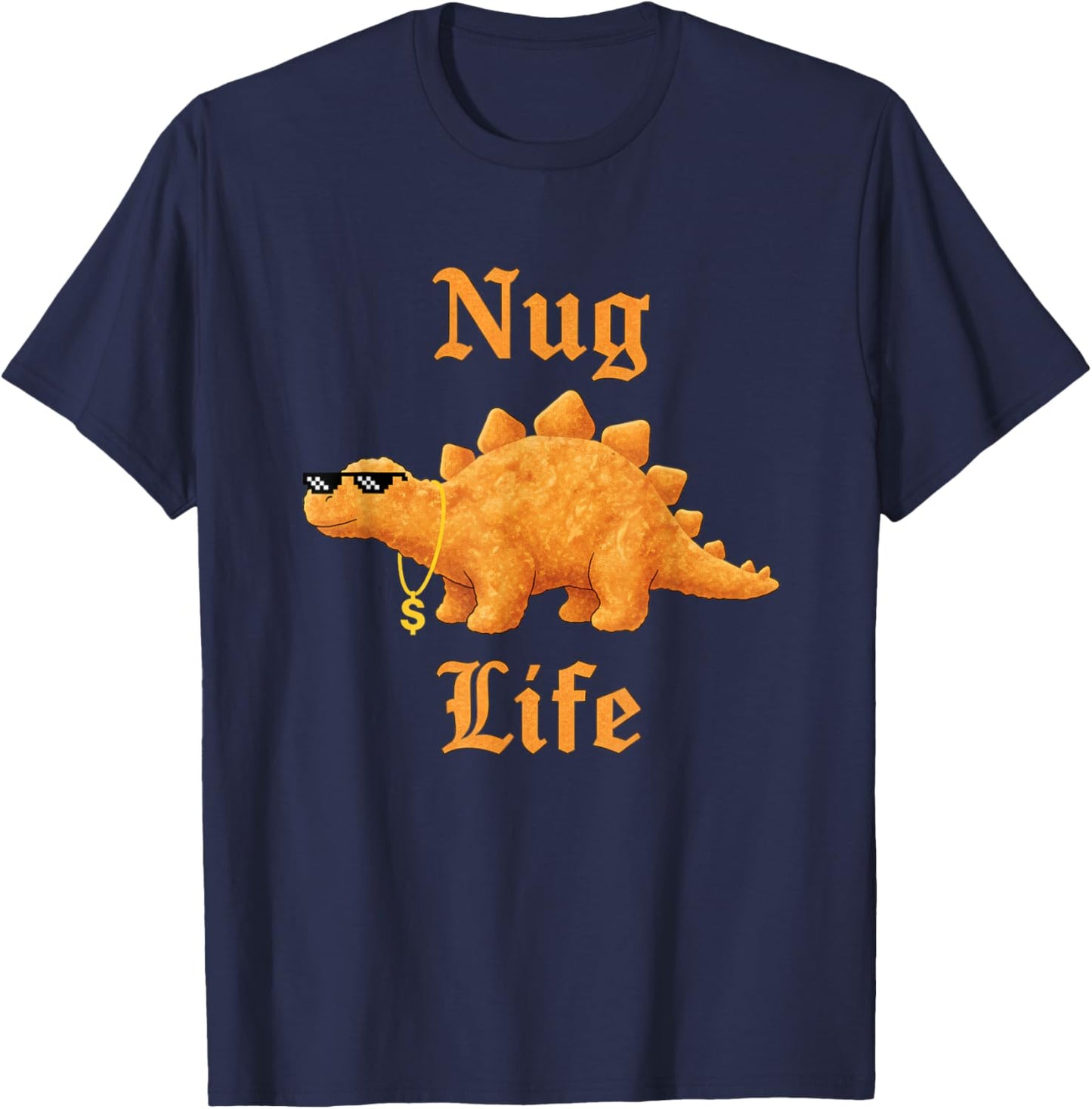 Chicken Nug Life Dino Nugget Design T-Shirt - T-Shirt | Navy