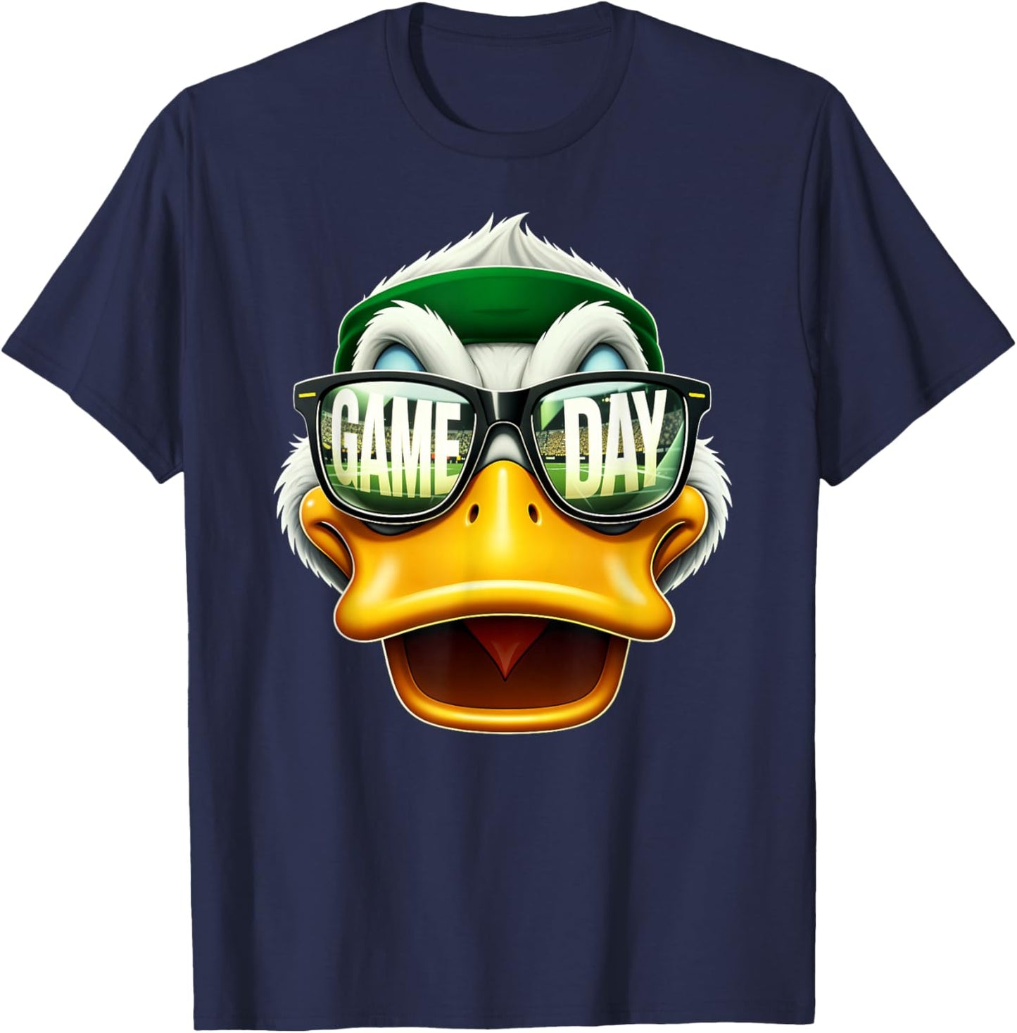 Vintage Duck with Sunglasses Game Day Retro Duck T-Shirt - T-Shirt | Navy