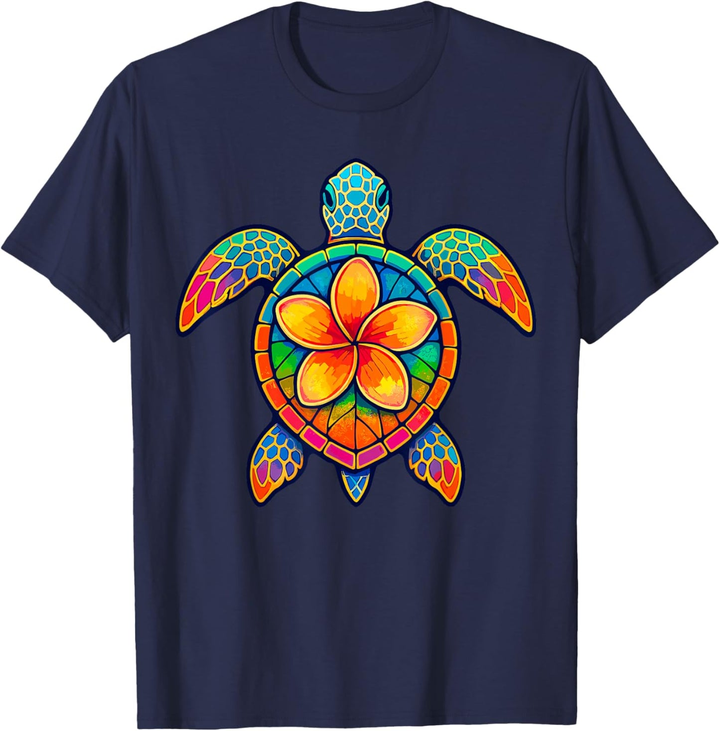 Colorful Sea Turtle Vacation T-Shirt - T-Shirt | Navy