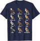Birds of Prey Raptors Species Chart T-Shirt - T-Shirt | Navy