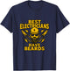 Best Electricians Have Beards Funny Sparky Lineman Retro T-Shirt - T-Shirt | Navy