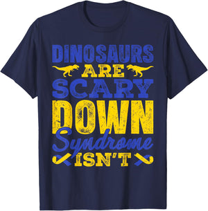 Dinosaurs are Scary Down Syndrome Isn't T Rex T21 Boys Kids T-Shirt - T-Shirt | Navy