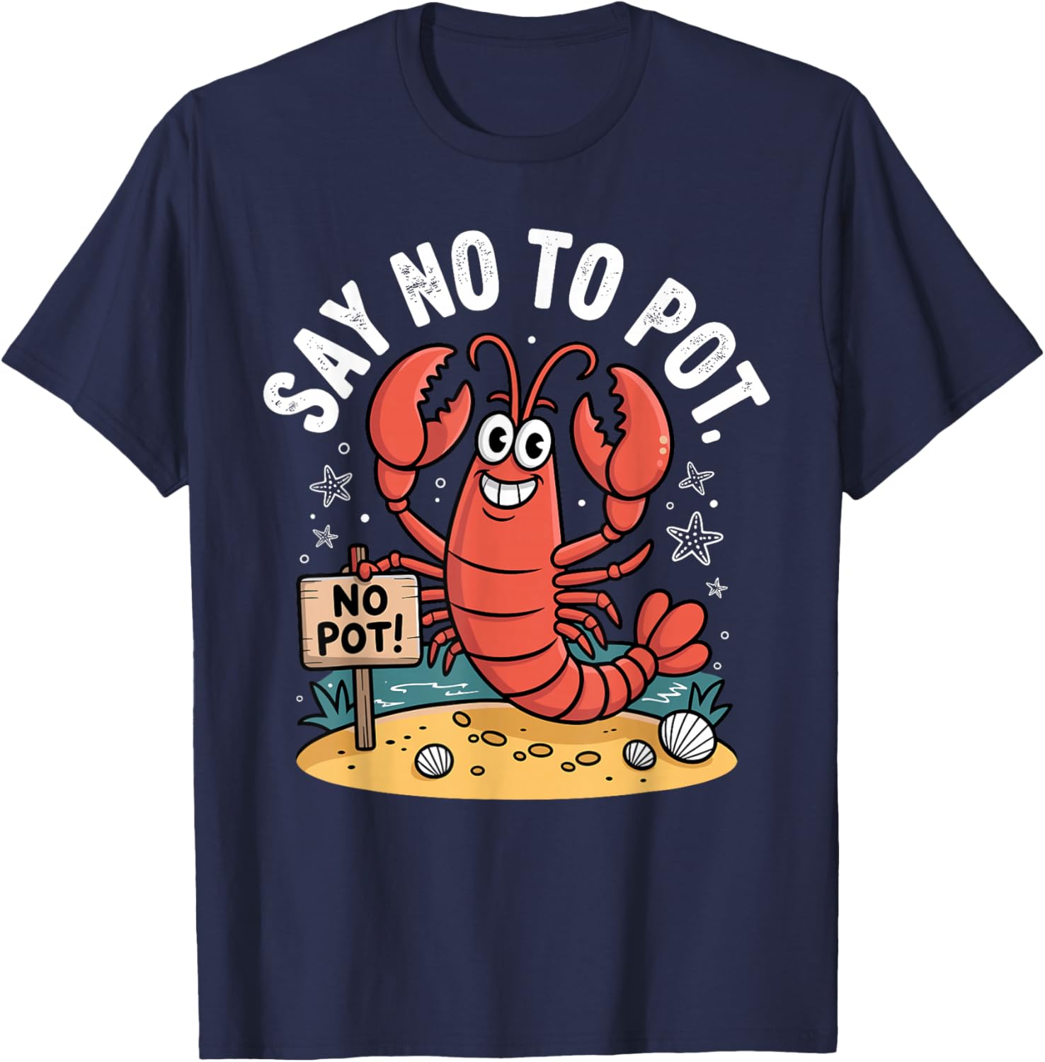 Funny Lobster Design Women Kids Animal Lobster Lover T-Shirt - T-Shirt | Navy