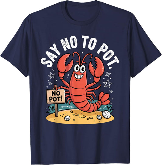 Funny Lobster Design Women Kids Animal Lobster Lover T-Shirt - T-Shirt | Navy
