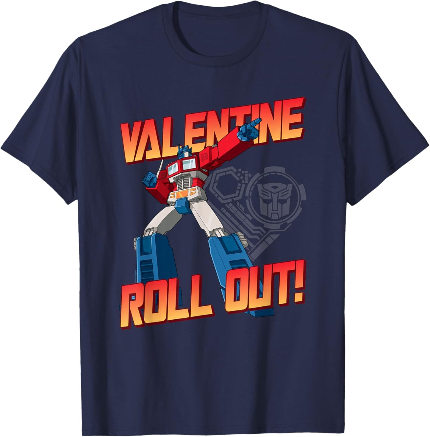 Transformers Optimus Prime Valentine's Day Roll Out T-Shirt - T-Shirt | Navy