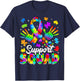 Autism Support Squad Family Autism Awareness Month Boys Kids T-Shirt - T-Shirt | Navy