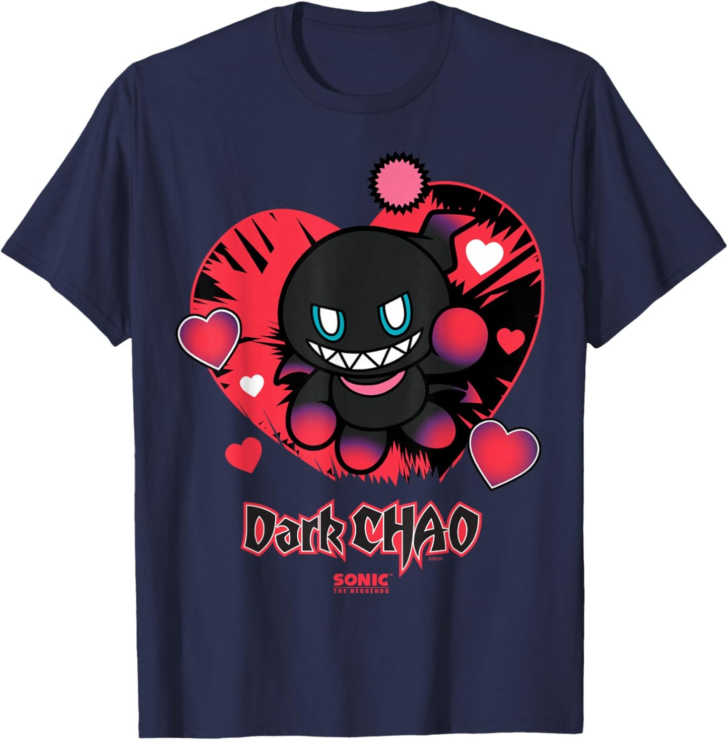 Sonic The Hedgehog Dark Chao Valentine's Day T-Shirt - T-Shirt | Navy
