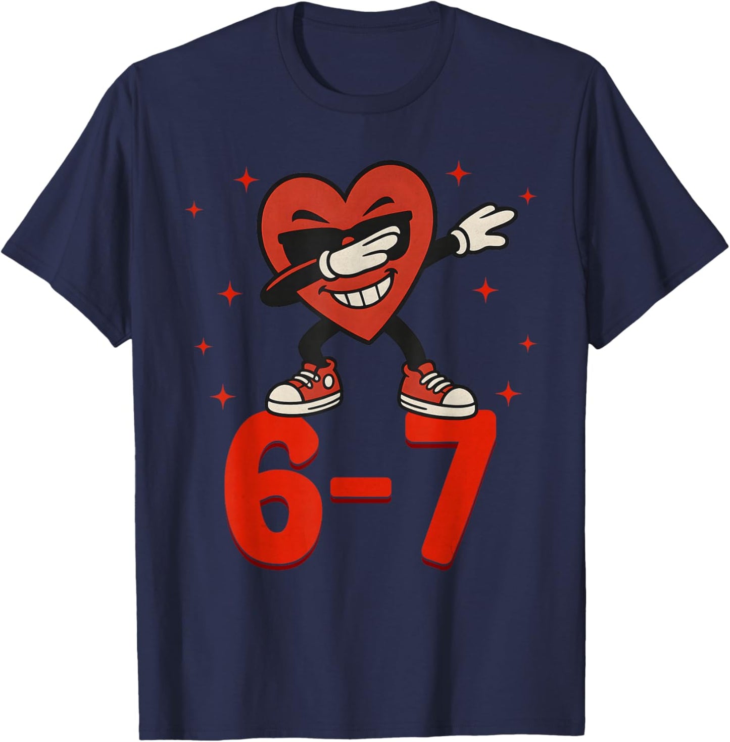 67 Valentine's Day for Boys Girls Kids 6 7 Meme Six Seven T-Shirt - T-Shirt | Navy
