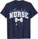 Mother Baby Nurse Team Coquette Blue Stethoscope Bow Doctor T-Shirt - T-Shirt | Navy