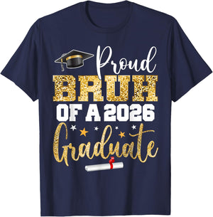 Proud Bruh of A Class of 2026 Graduate Senior Graduation T-Shirt - T-Shirt | Navy