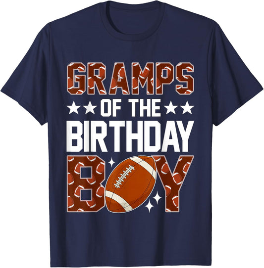 Gramps of The Birthday Boy Football Lover T-Shirt - T-Shirt | Navy
