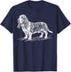 Basset Hound Line Art T-Shirt - T-Shirt | Navy