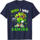 Irish I was Gaming Funny St Patricks Day Gamer Boys Men Kids T-Shirt - T-Shirt | Navy