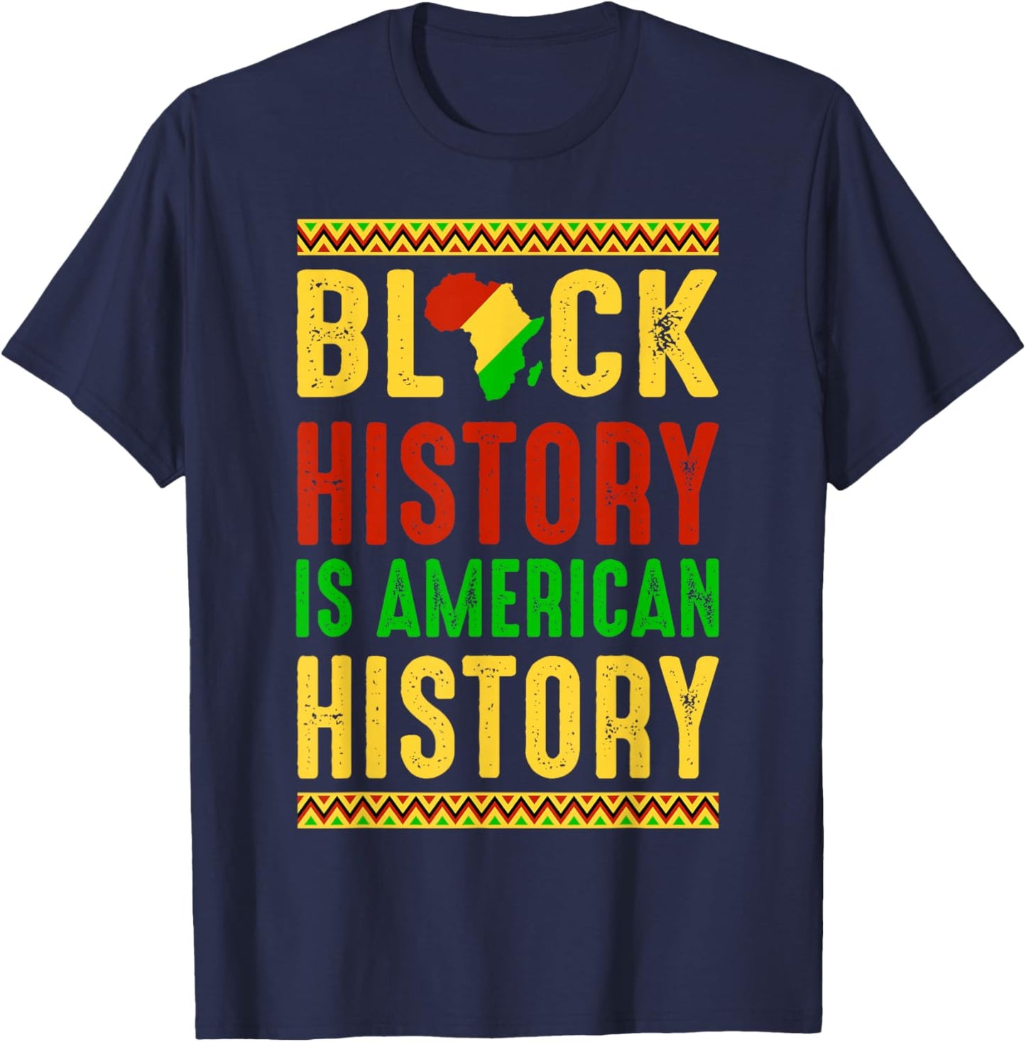 Black History is American History Patriotic African America T-Shirt - T-Shirt | Navy