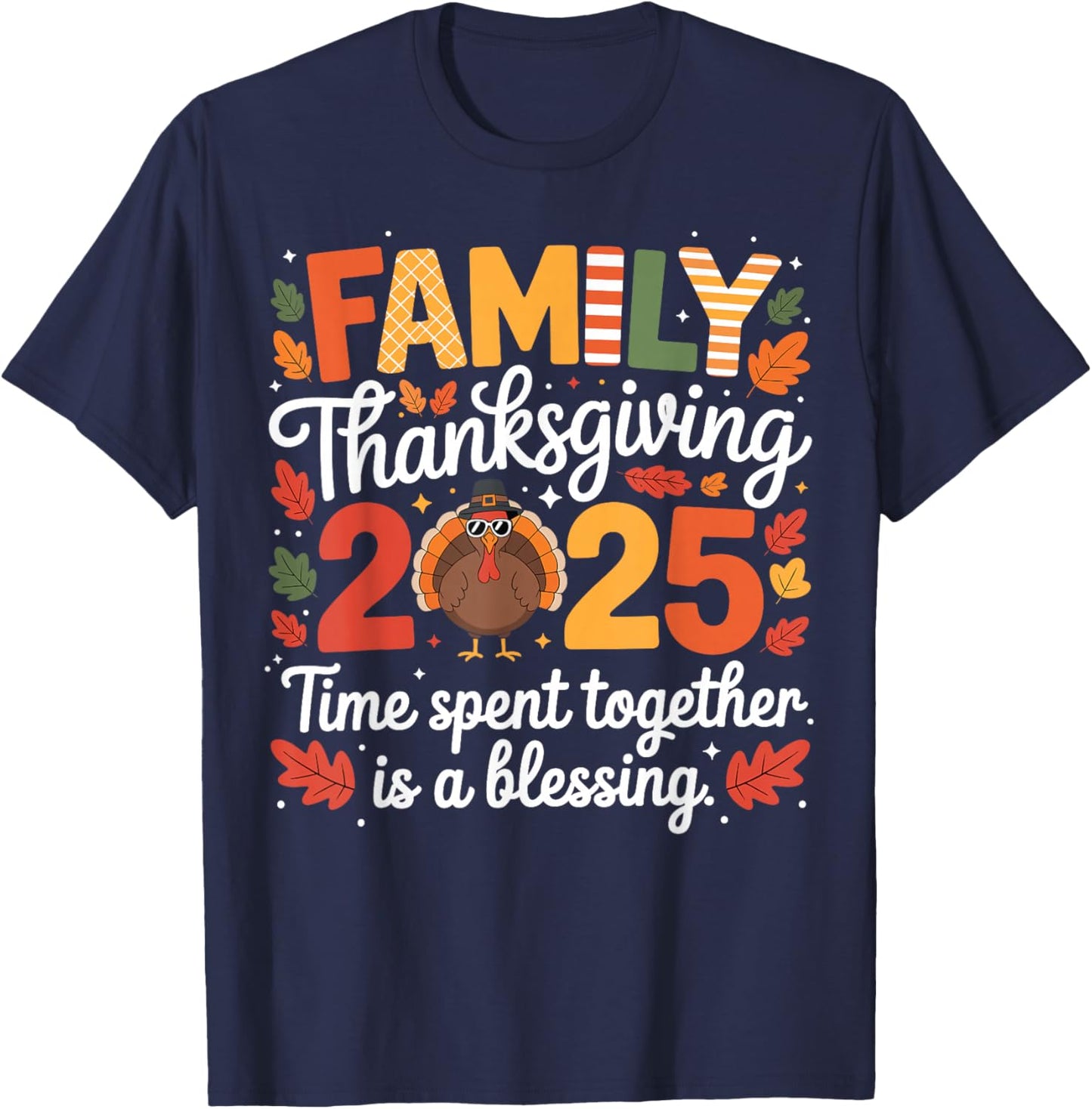 Family Thanksgiving Matching Family 2025 Thanksgiving Crew T-Shirt - T-Shirt | Navy