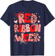 Red Ribbon Week Awareness Coquette Drug Free Anti-Drug T-Shirt - T-Shirt | Navy